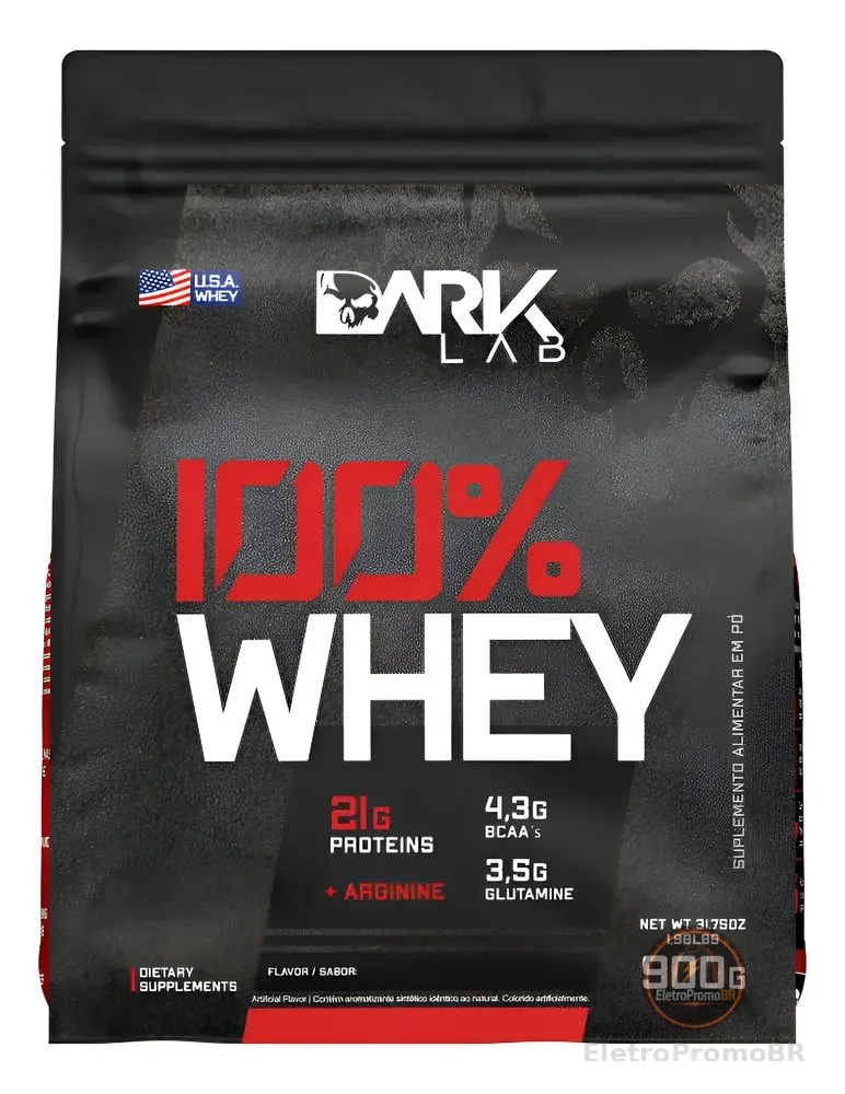 Whey Protein Concentrado 100% 900g Refil Dark Lab Baunilha Baunilha