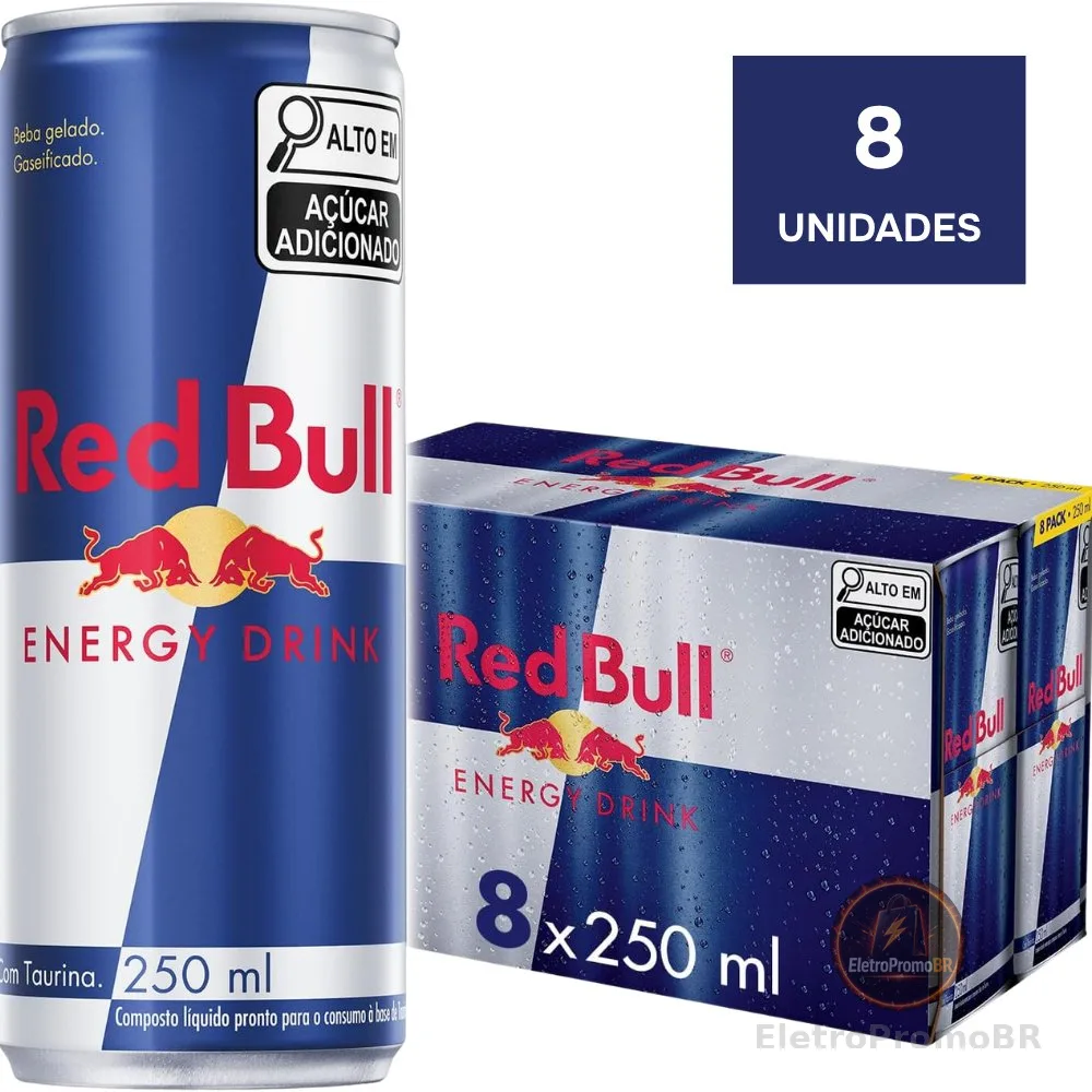 Kit com 8 Energético Red Bull 250ml