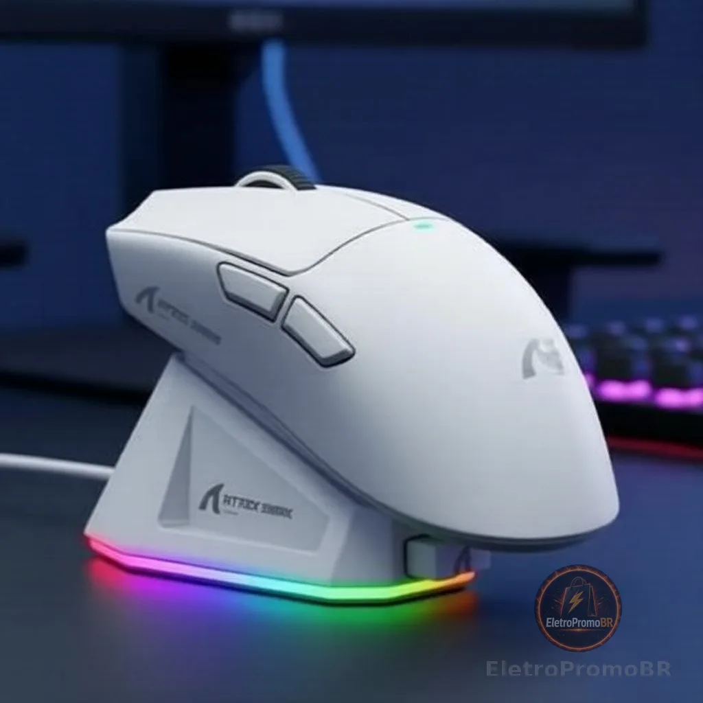 Mouse Gamer Sem Fio Attack Shark X11 Modo Triplo 2.4G BT5.0 22000DPI RGB Recarregável PC桌上清洁竞技专业电竞装备
