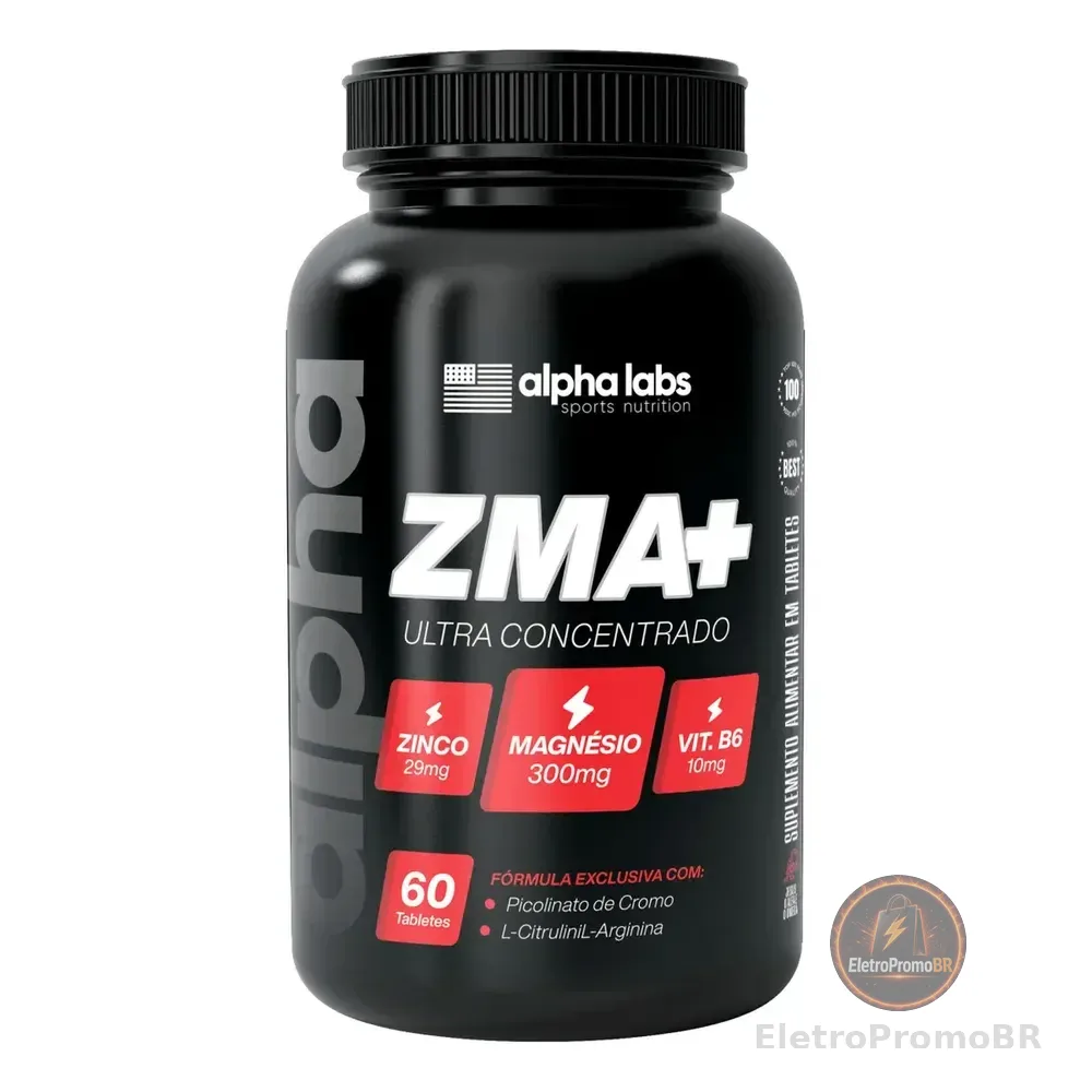 Zma Alpha Labs Suplemento Zinco Magnésio Vitamina B6 Sem Sabor 76g