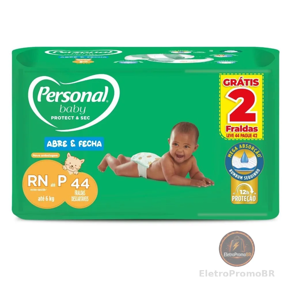 Fralda Personal Baby Protect & Sec P 44 Unidades
