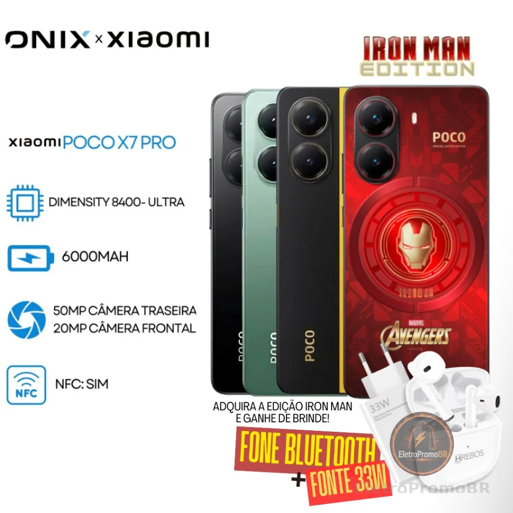 Xiaomi Poco X7 PRO 5G Versão Global,  Armazenamento 512GB-256GB + 8GB-12GB RAM, Processador Dimensity 8400-Ultra