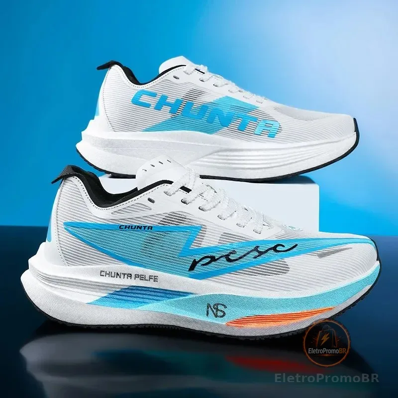 Tênis Chunta, Tênis De Corrida Com Placa De Fibra De Carbono Azul-marinho Br42