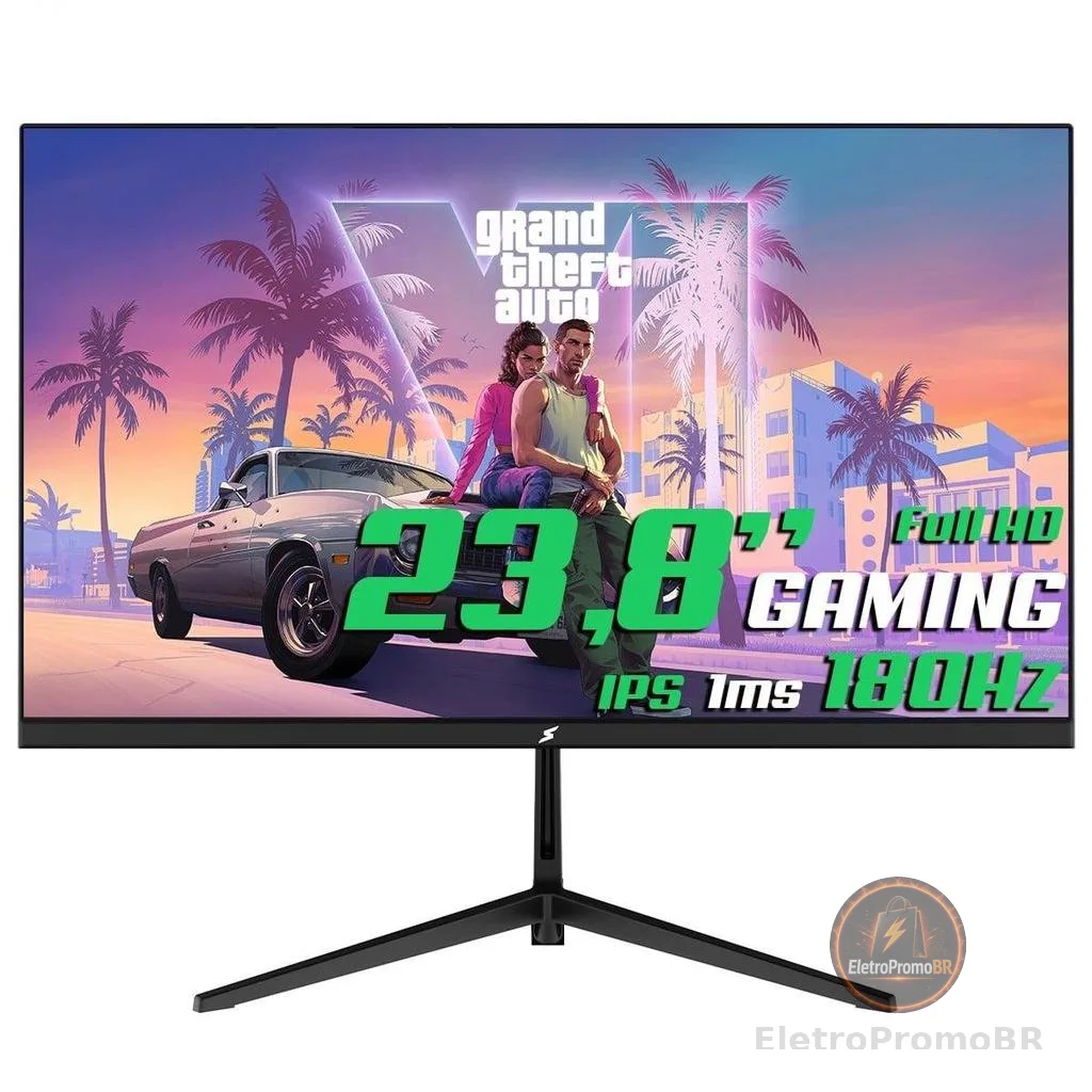 Monitor Gamer SuperFrame Precision, 23.8 Pol, Flat, Full HD, IPS, 1ms, 180Hz, 99% sRGB, SF-MN-PRE24FSIFD1B