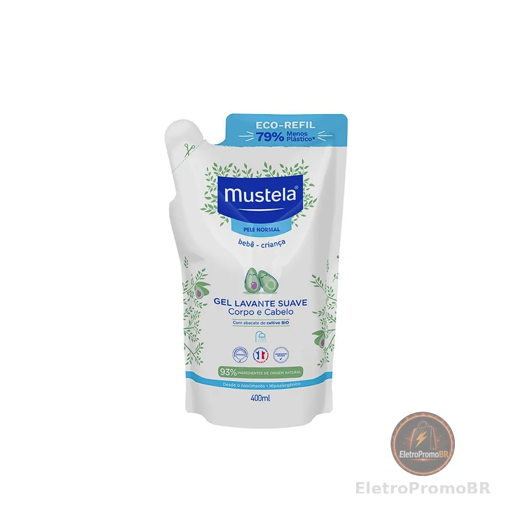 Mustela Gel Lavante Suave com Abacate Orgânico Refil 400ml