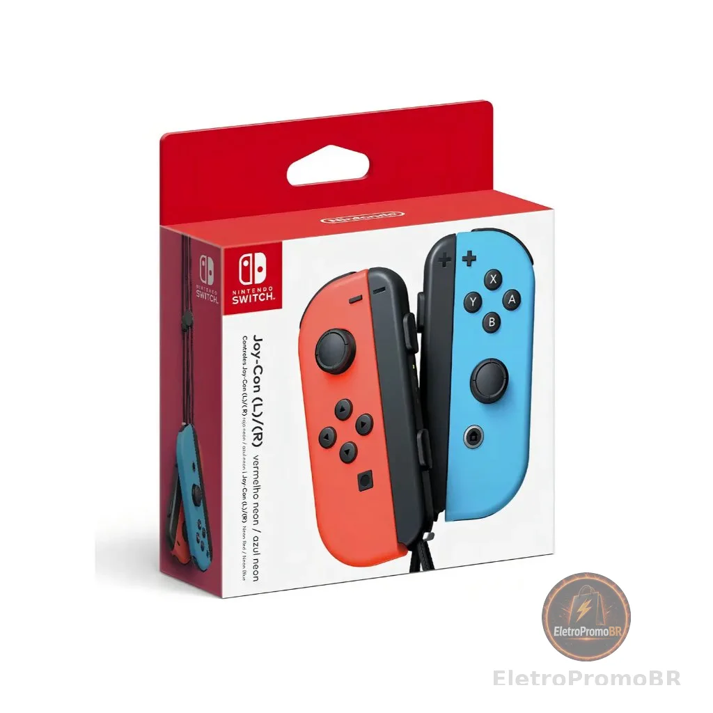 Controle Nintendo Switch Joy-Con - Vermelho e Azul