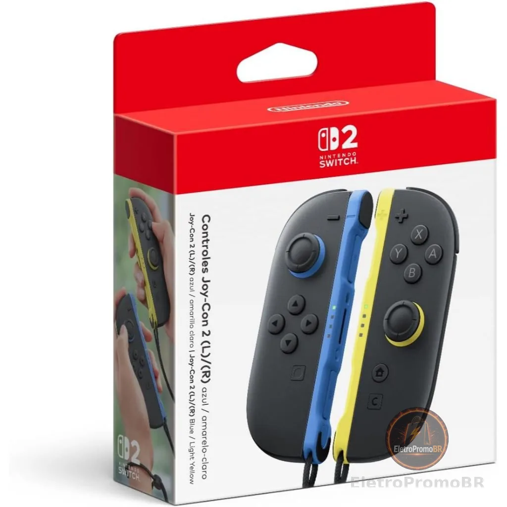 Controles Joy-Con 2 Azul e Amarelo - Nintendo Switch 2 Nacional
