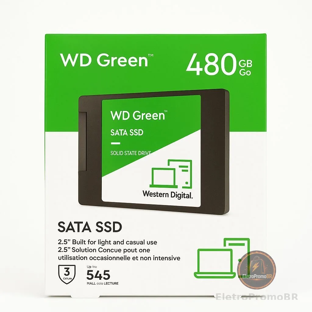 SSD WD Green 480GB INTERNO WESTERN DIGITAL SATA3 WD GREEN WDS480G3G0A 480GB VERDE