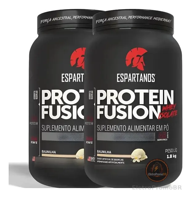 Kit 2x Suplemento Em Pó Whey Protein Fusion 1800g Espartanos