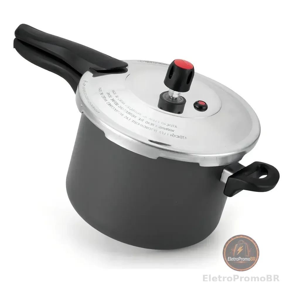 Panela De Pressão 4,5l Teflon Antiaderente Alegrete Cinza