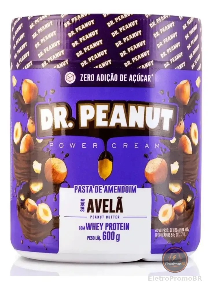 Dr Peanut Novos Sabores Com Whey Gourmet 600g Nutritiva Sabor Avelã