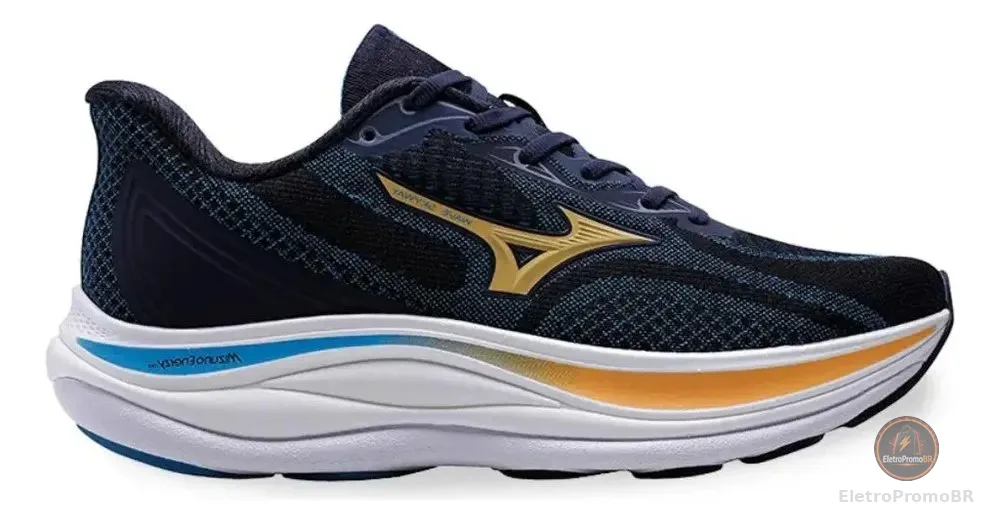 Tenis Mizuno Wave Skyway Masculino Performance Corrida Azul-escuro 40 Br