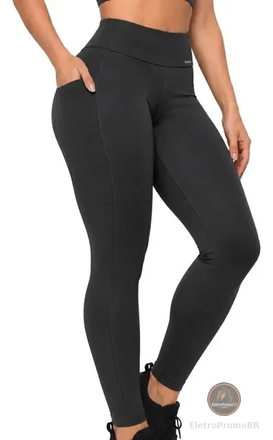 Legging Academia Corrida Com Bolso Selene Zero Transparência