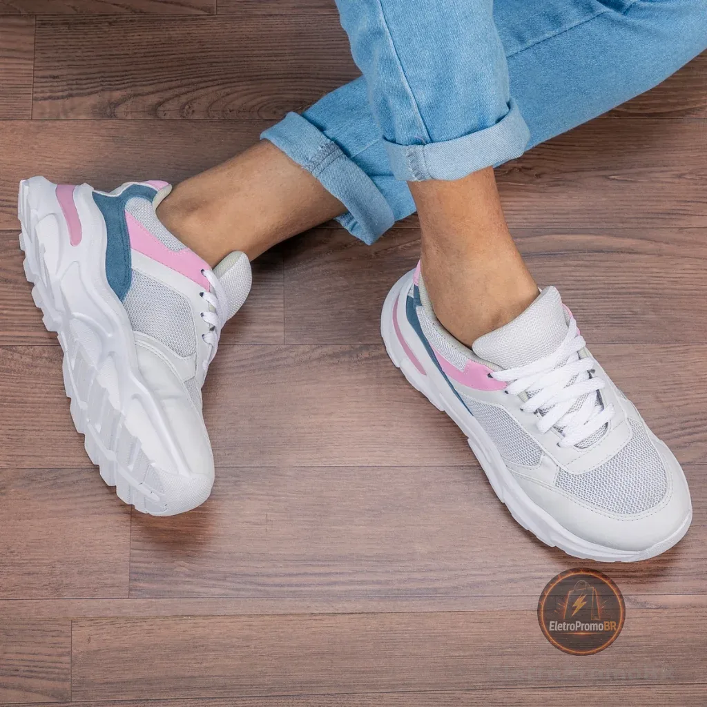 Tênis Esportivo Cloe Feminino GuGi Caminhada Leve e Confortável Para o Dia a Dia em Camurça 621-GG