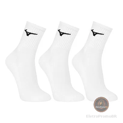 Kit Meias Cano Médio Mizuno Basic 3 Pares