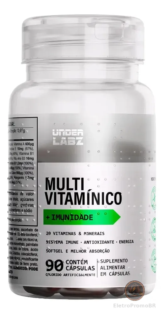 Multivitaminico Under Labz Vitamina B12 Óxido De Zinco Cobre Multivitaminico | 60 Cáps