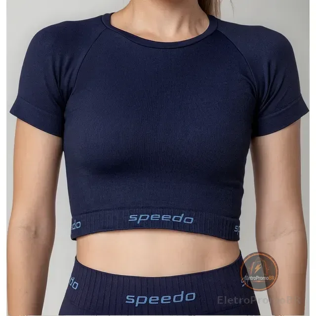 Cropped Speedo Fitness Feminino Academia Original Sem Costur