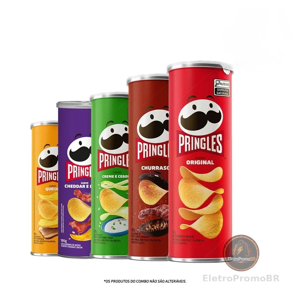 Combo Pringles Sabores Sortido 5 Unidades