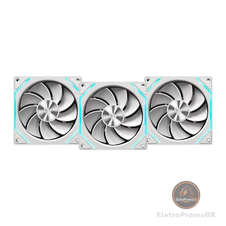 Kit Ventoinha Pichau Ventus NX Reverse, ARGB, 3x120mm, Branco, PCH-VTNXR3-WH01