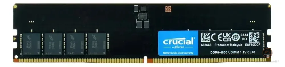Memória Crucial Cb8gu4800 Udimm, Ddr5, 8gb, 4800mhz