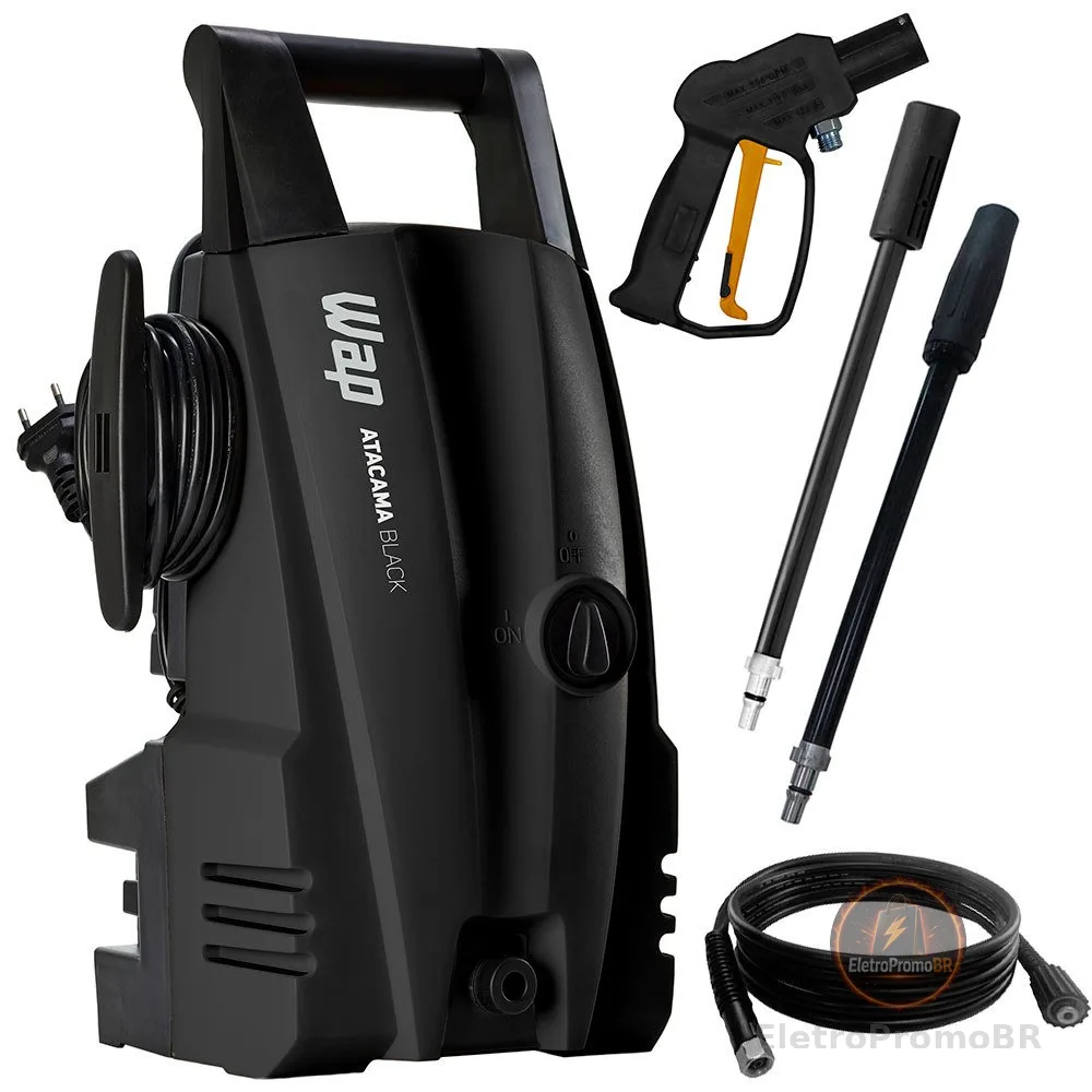Lavadora de Alta Pressão WAP Atacama Black Potência 1400W Pressão 1500PSI Motor Universal