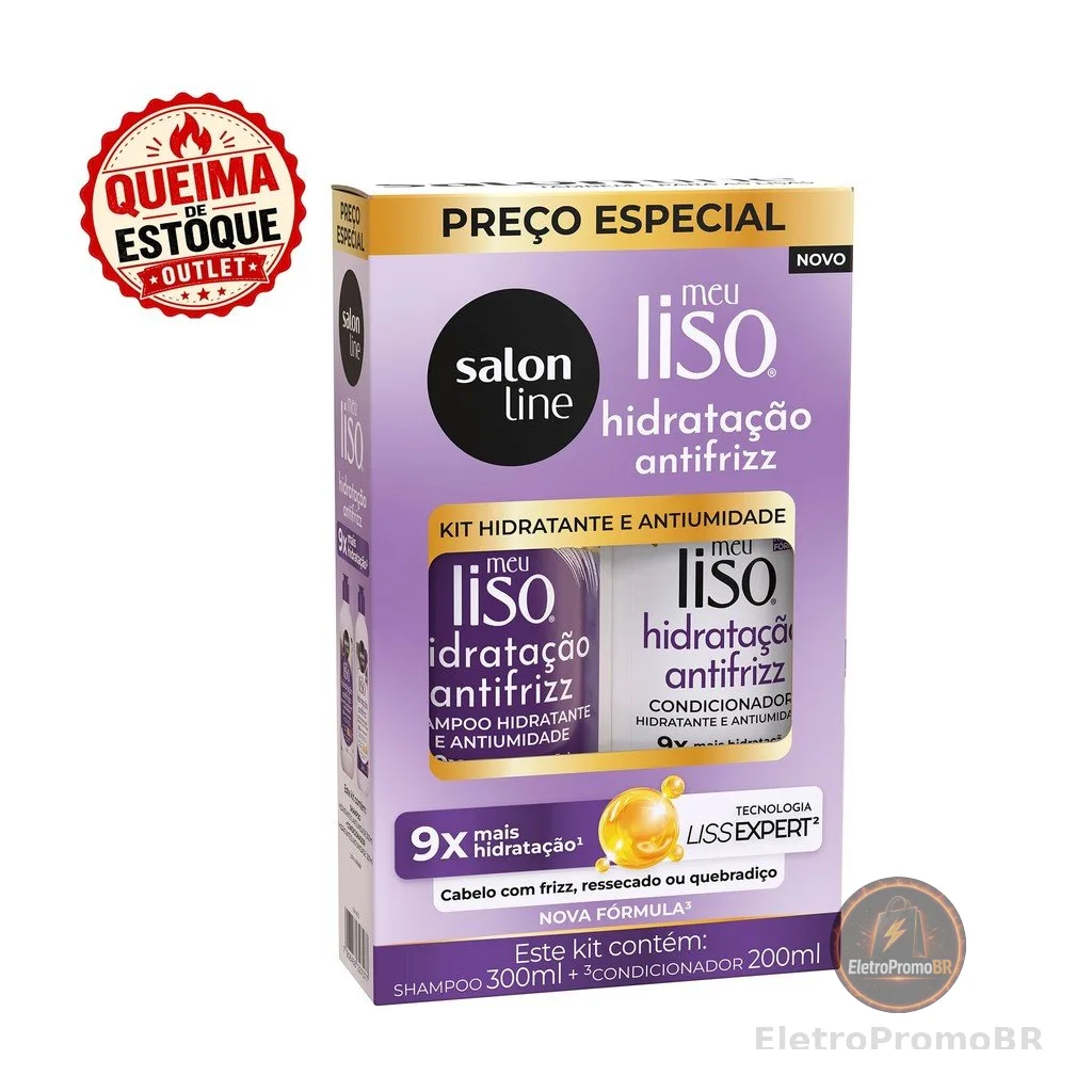 Kit Shampoo 300ml + Condicionador 200ml  Meu Liso Antifrizz