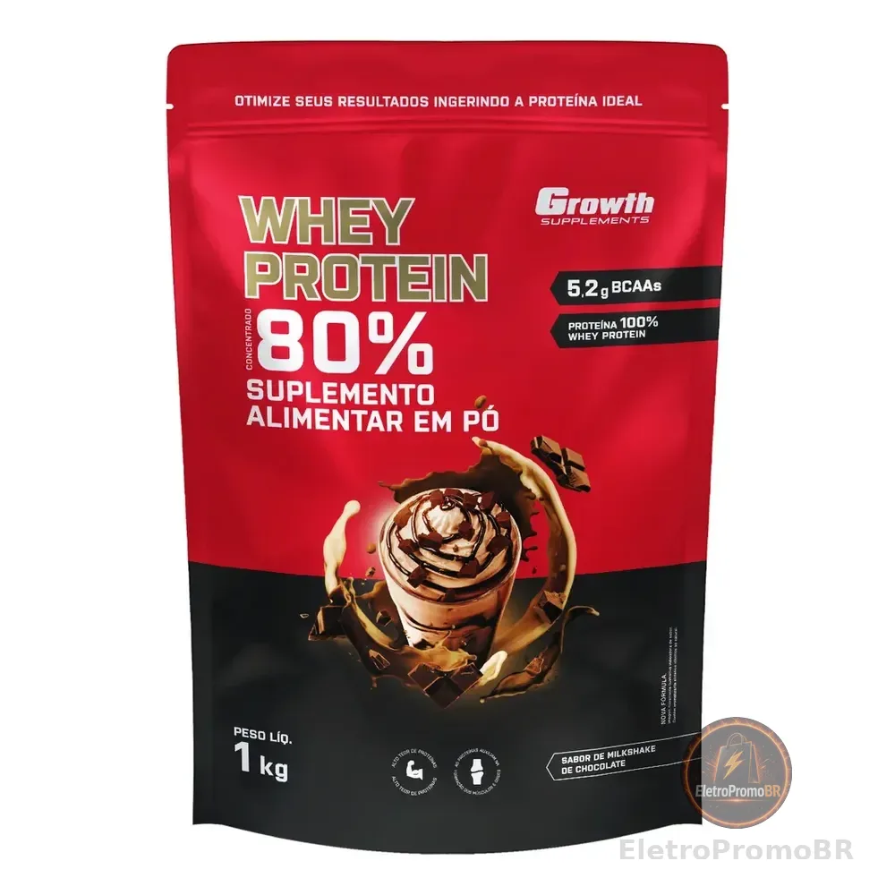 Whey Protein Concentrado 1kg Growth Supplements - Milkshake De Chocolate