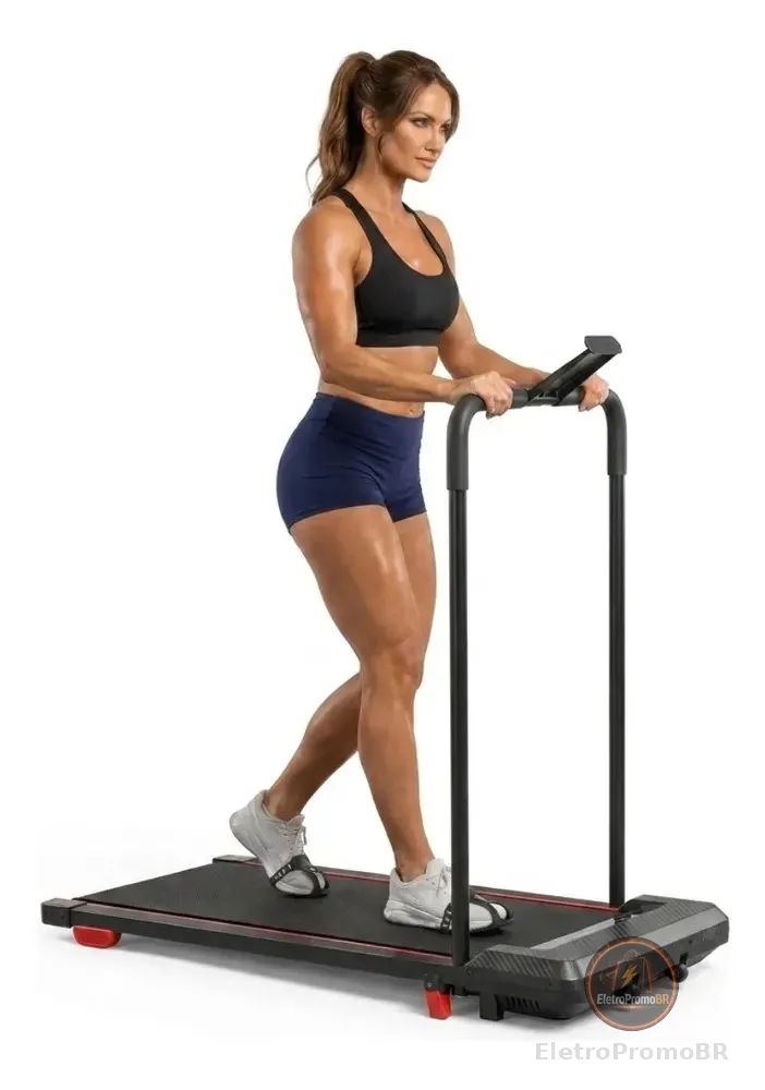Esteira Ergométrica Elétrica Dobrável Residencial Cardio Preto 127/220v