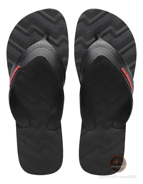 Chinelo Havaianas Masculino Track Waves Lançamento Preto