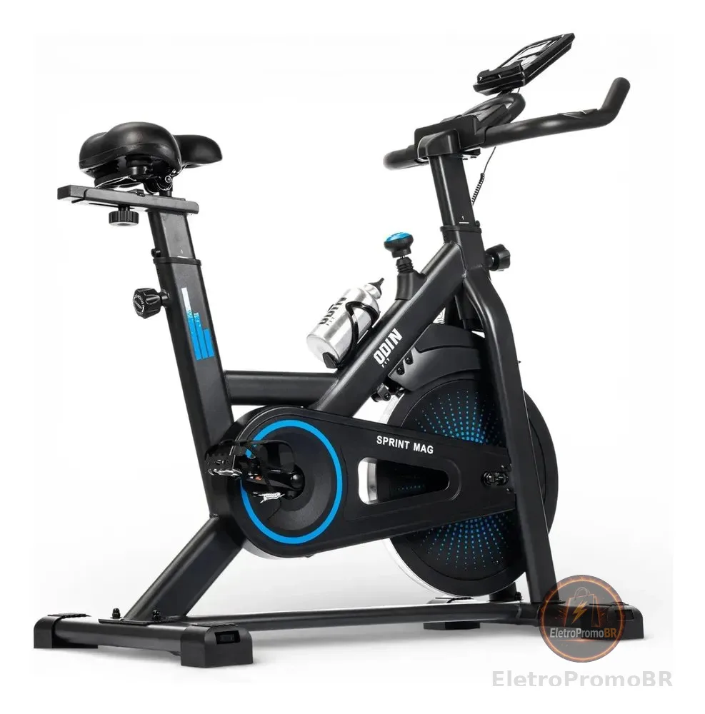 Bicicleta Ergométrica Magnética Spinning Odin Fit Roda de Inércia 13kg Sprint Mag