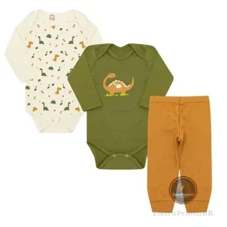 Kit Body Bebê 3 Peças para bebê Conjunto de Bebê Menino