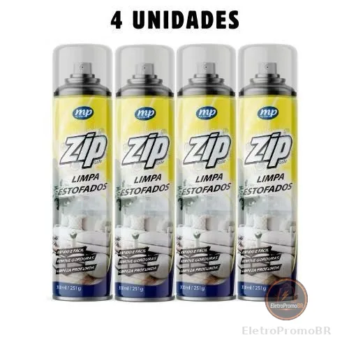Espuma Spray Zip Clean 300ml Limpa a Seco Sofá, Estofado, Banco de Carro Limpeza Profunda