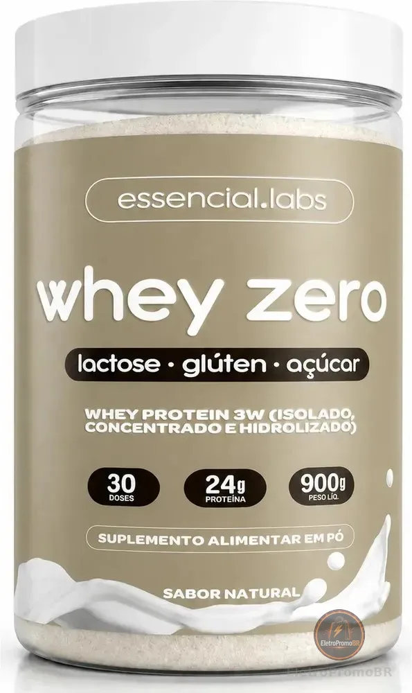 WHEY ZERO LACTOSE Sabor Natural - 24g de Proteína por Dose - Fórmula Exclusiva com Proteína Isolada, Concentrada e Hidrolisada