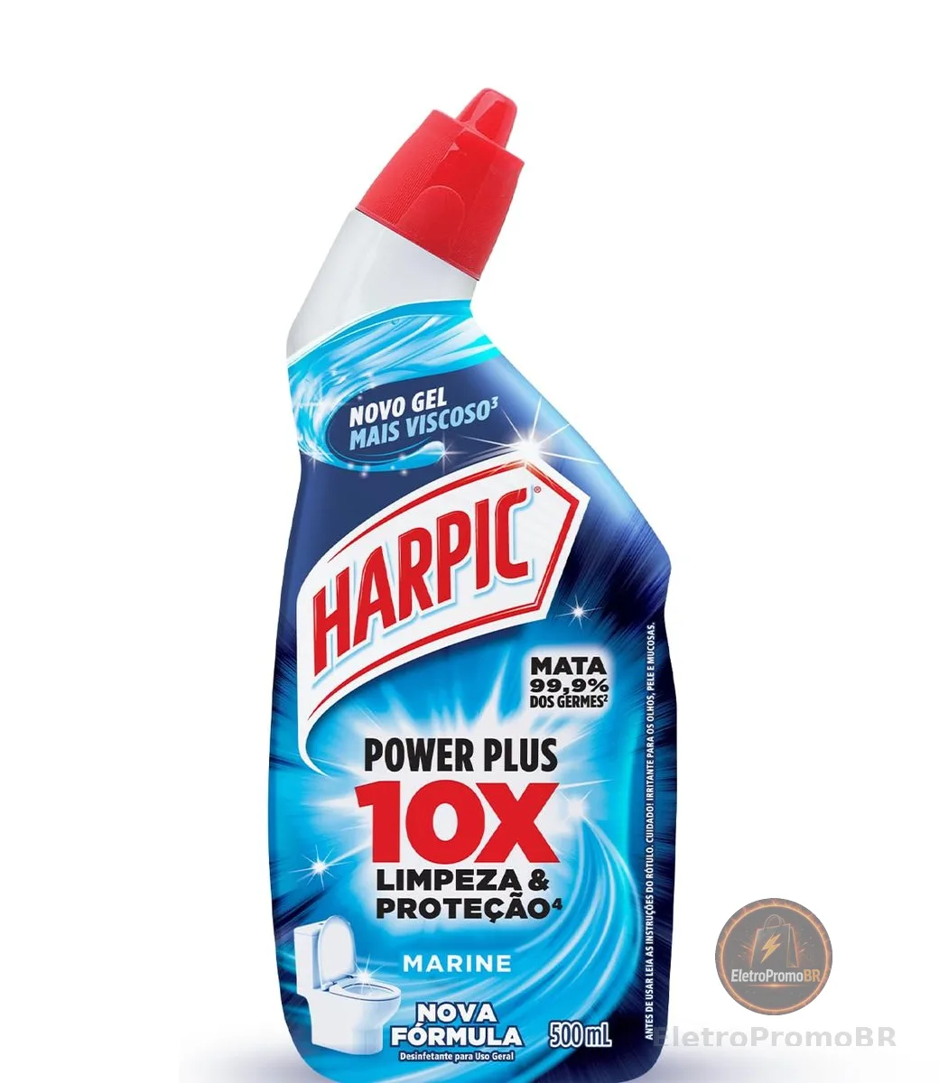 Harpic Power Plus Desinfetante Sanitário em Gel Marine 500ml