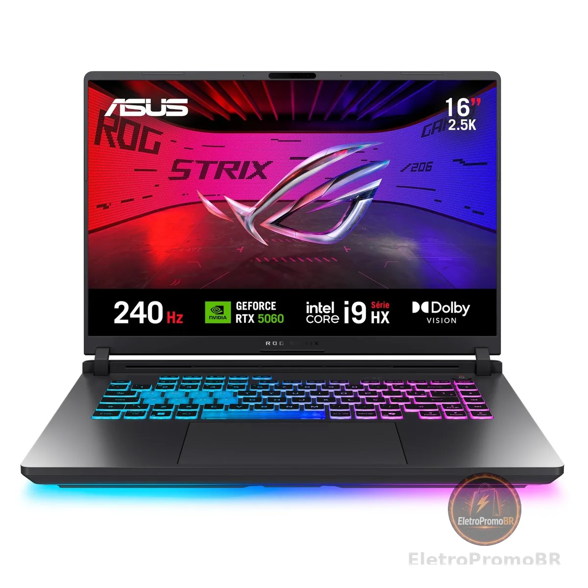 Notebook ASUS ROG Strix G16, Intel Core i9, RTX 5060, 16 GB, 512 GB SSD W11 Home, 16.0'', Eclipse Gray - G615JMR-S5001W