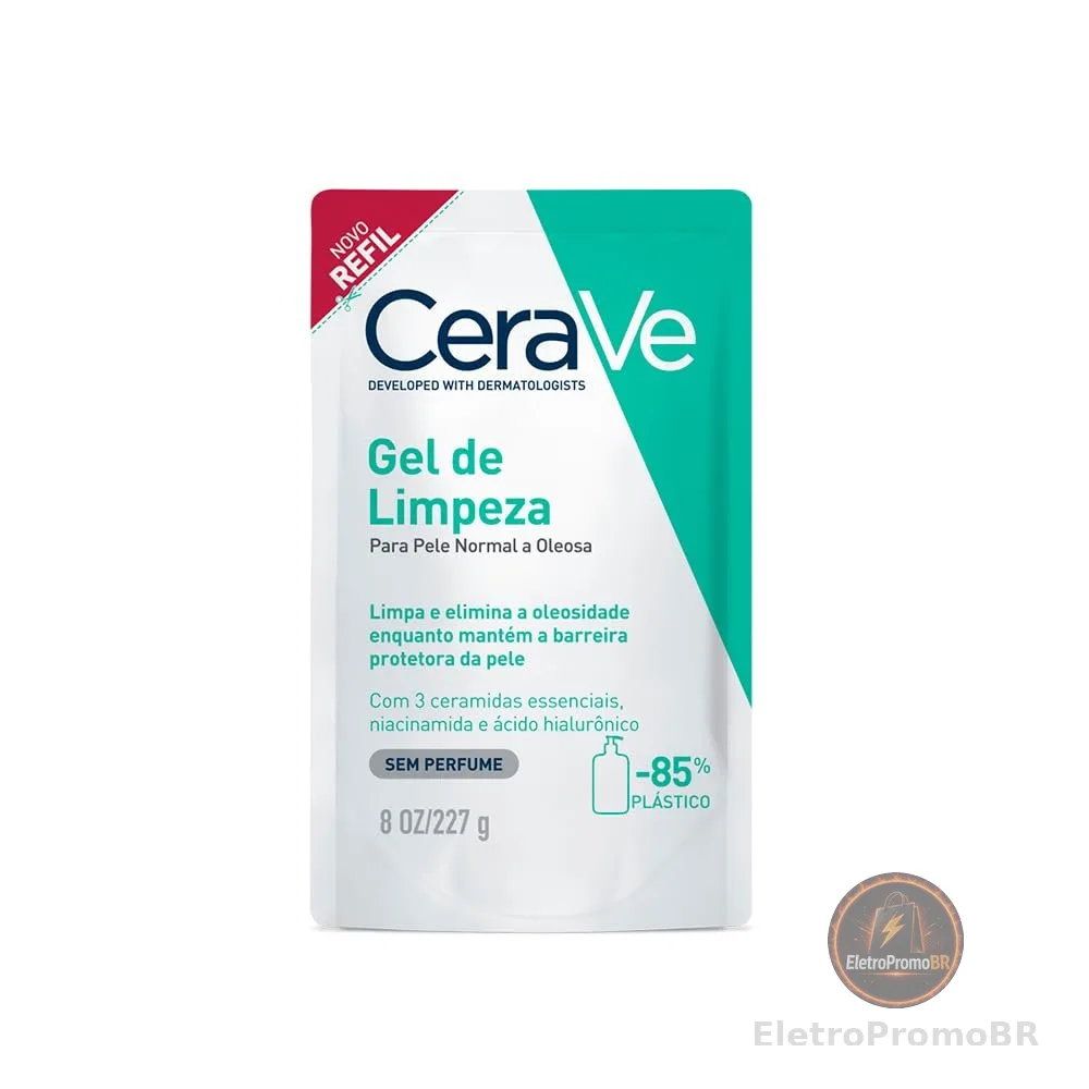 CeraVe, Gel de Limpeza Facial para pele oleosa, com Ácido Hialurônico e Niacinamida