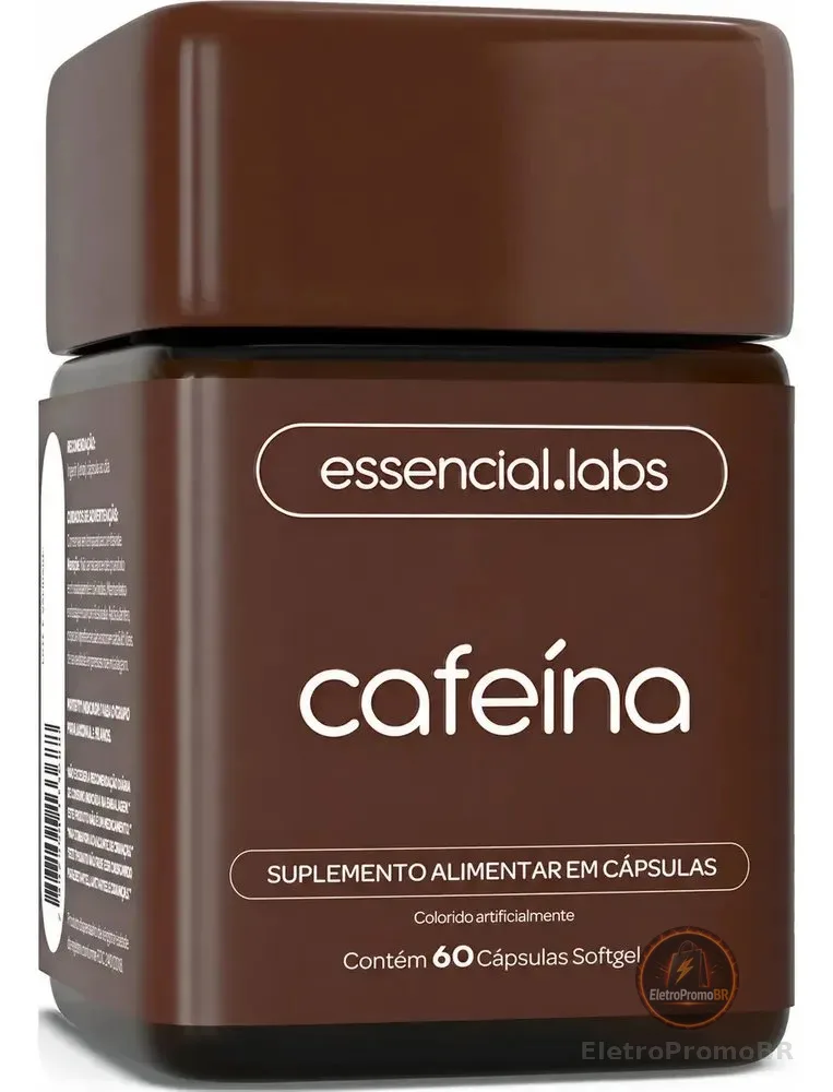 CAFEÍNA 100% PURA 200mg por Cápsula - 60 Cápsulas Softgel - Termogênico com Fórmula Concentrada para a Máxima Absorção