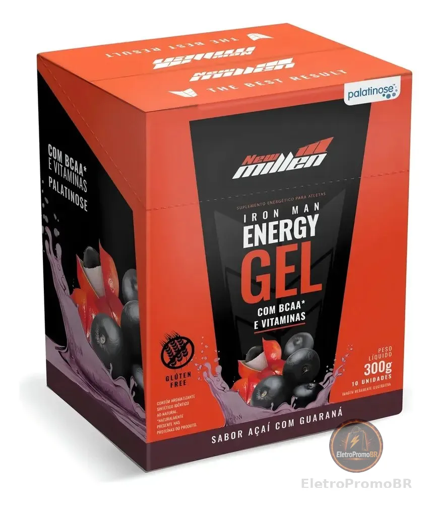 Suplemento en gel New Millen sabor açaí com guaraná x 300g