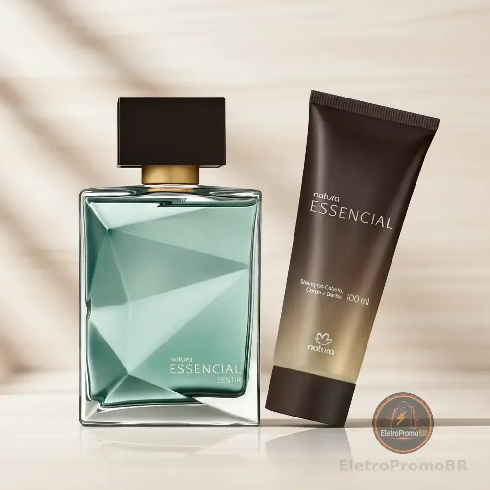 Presente Kit Essencial Masculino: Deo Parfum Sentir 100ml + Shampoo Cabelo Corpo E Barba 100ml