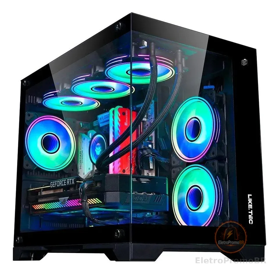 Gabinete Gamer Liketec Mad Rock Mini Tower M-atx Vidro