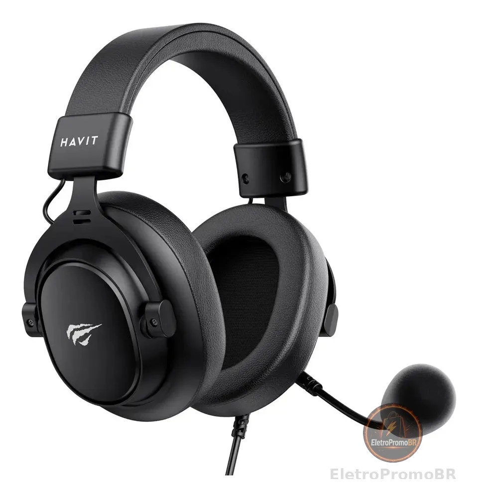 Headset Gamer Havit H2015se Drivers 53mm Microfone Removivel Preto