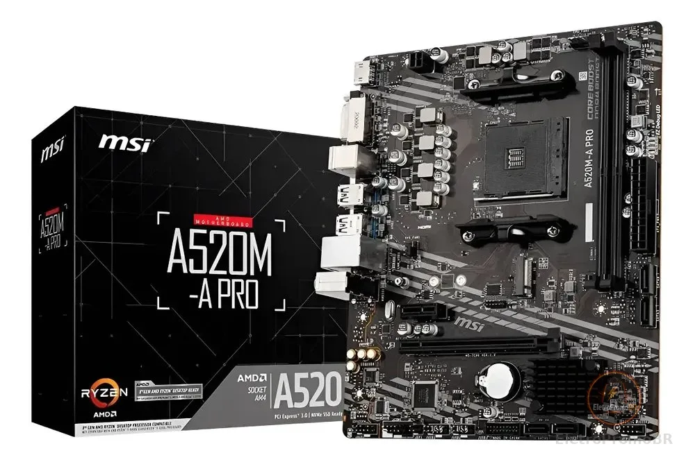 Placa-mãe Msi A520m-a Pro Am4 Matx Ddr4 Preto