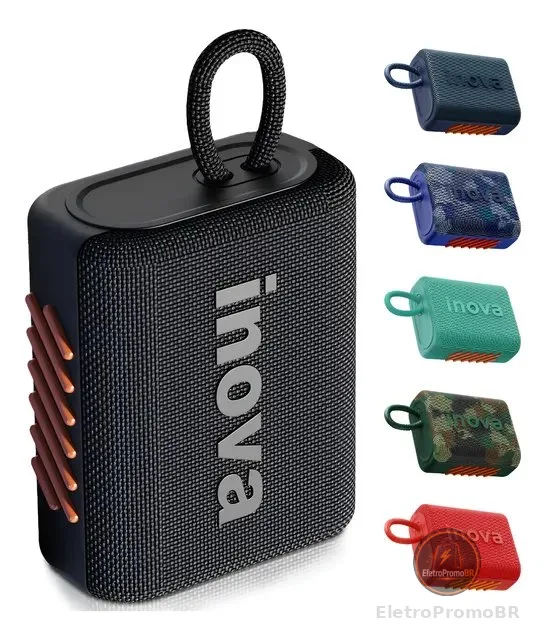Inova Caixa De Som Mini Bluetooth Tws Grave Potent Com Radio