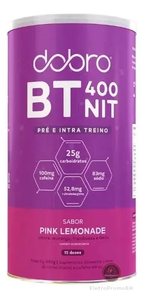 Suplemento em pó Dobro BT Nitrato Carboidratos sabor Limonada rosa x 450g
