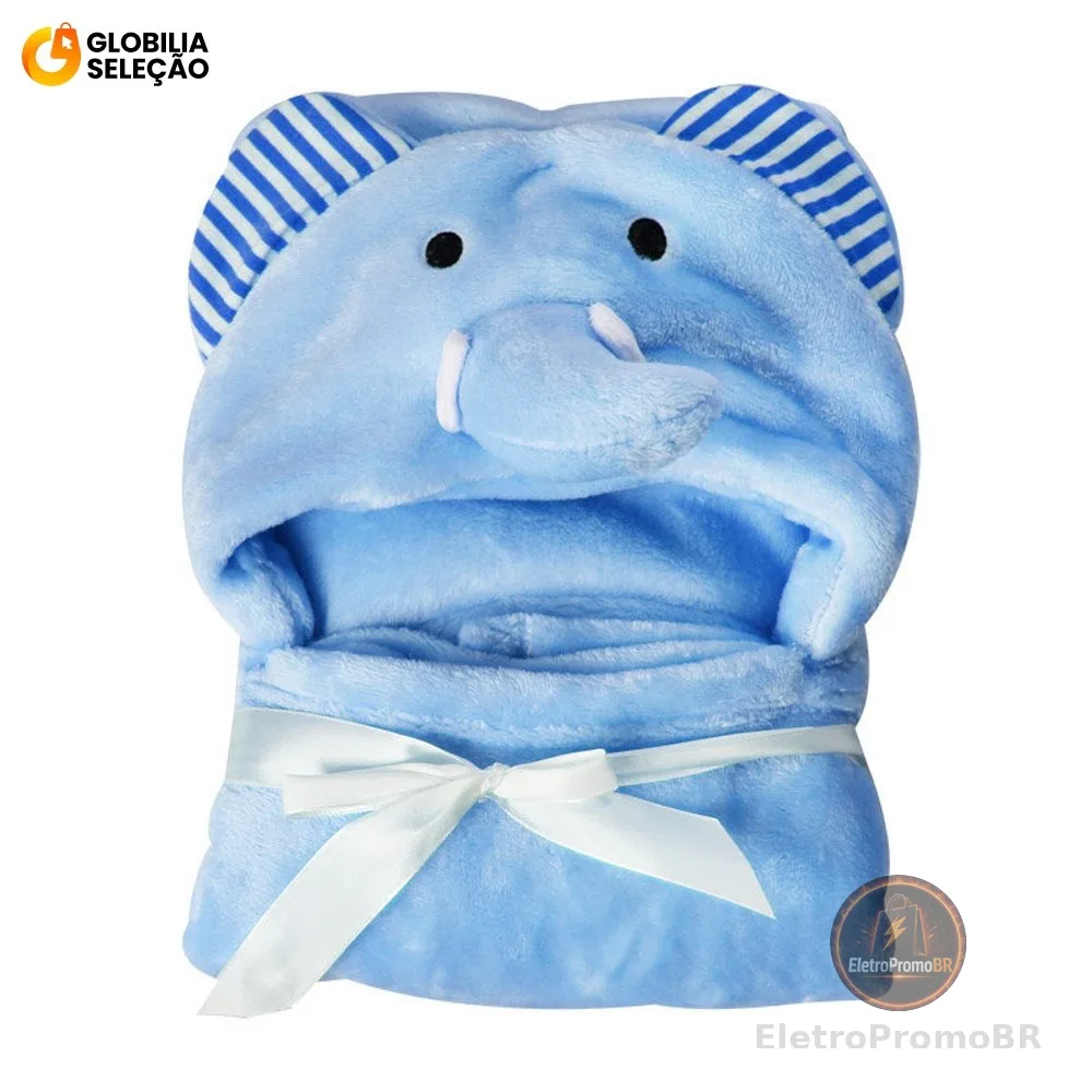 🔥Toalha de Banho Bebê Felpuda Capuz Infantil Recém Nascido Com Orelhinha Menino e Menina 95 x 65cm