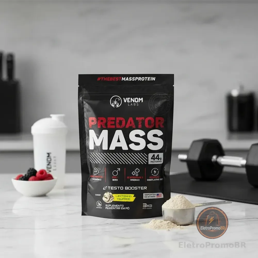 Hipercalórico Predator Mass 3kg (44g Proteínas) Venom Labs Sabor Chocolate Maltado