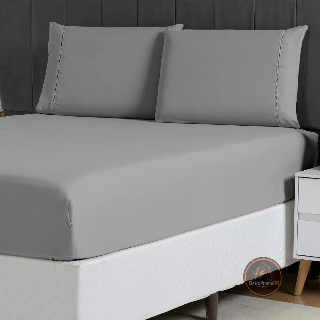 Jogo De Lençol 400 Fios Micropercal 3 Peças Cama Casal Queen King Solteiro Elástico Toque Macio
