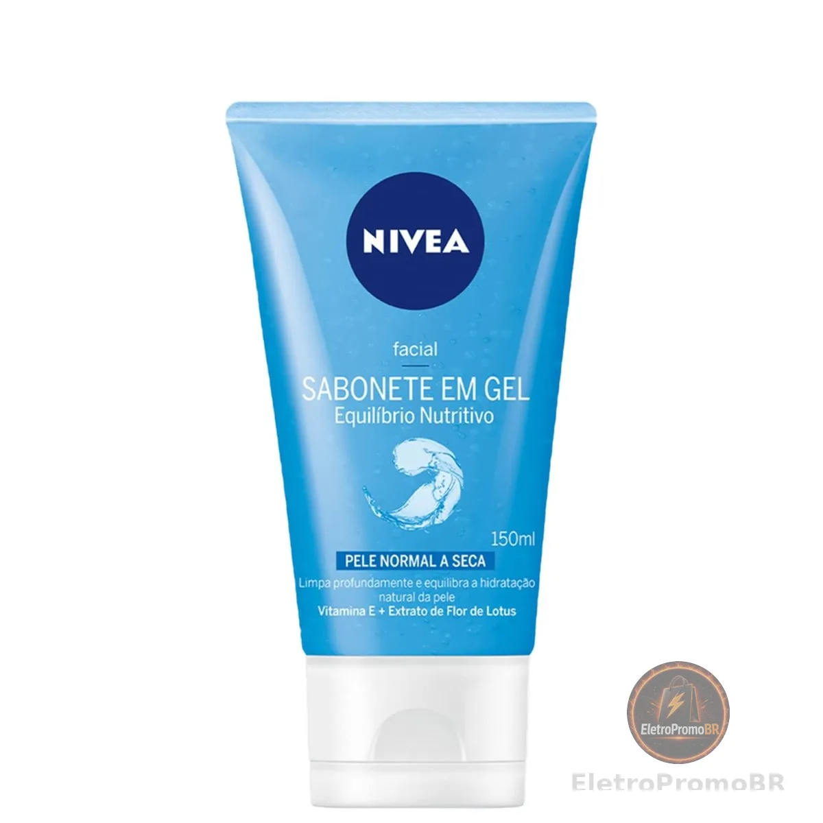 NIVEA Sabonete Facial em Gel Equilíbrio Nutritivo 150g, Limpeza Profunda, Remove Impurezas, Vitamina E, Pele Normal e Seca