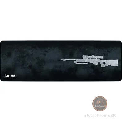 Mousepad Gamer Rise Mode Speed, Sniper, Estendido (900x300mm), Cinza, Borda Costurada - RG-MP-06-SPG