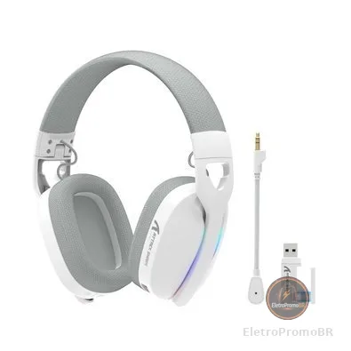 Headset Gamer Sem Fio Attack Shark L90, Bluetooth, High Fidelity, Branco - L90